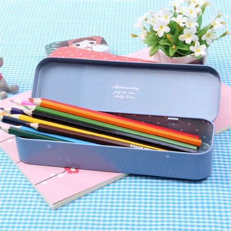 small pencil box metal|metal tin pencil case.